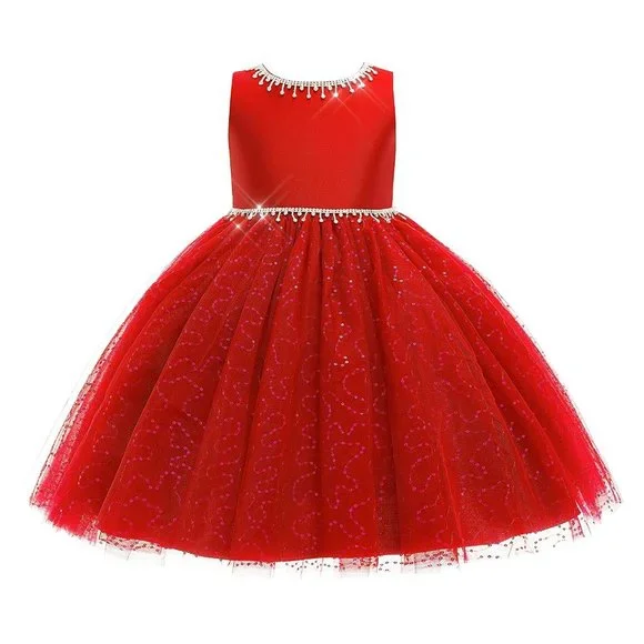 NWT Beautiful Sparkling Bling Rhinestone Sequins Christmas Or Flower Gir… - Picture 9 of 16